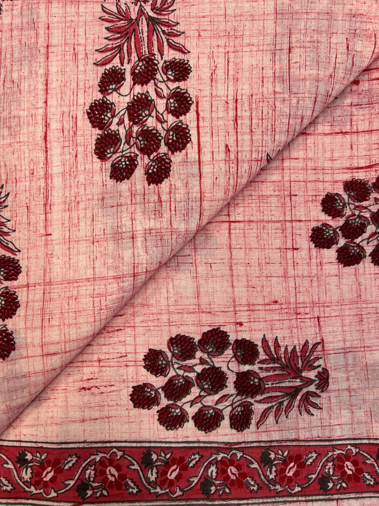 Brush Hand Block Printed fabric