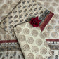 Soft Ivory Chanderi Handblock Printed Suit Set