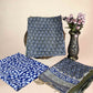 Royal Blue Chanderi Handblock Printed Suit Set