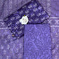 Royal Purple Chanderi Handblock Printed Suit Set