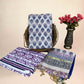 Multicolor Chanderi Handblock Printed Suit Set | Lavender