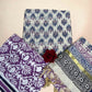 Multicolor Chanderi Handblock Printed Suit Set | Lavender