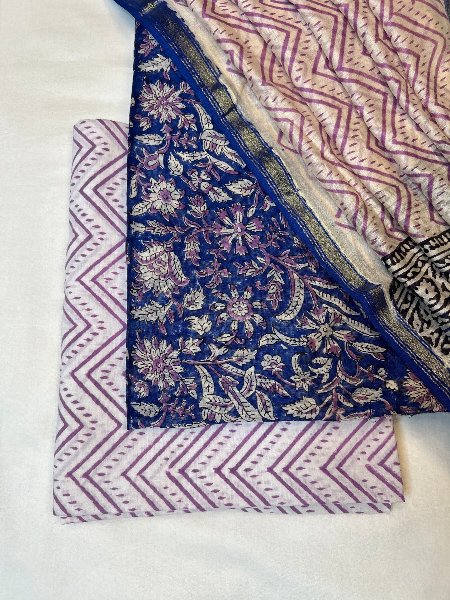 Chanderi Handblock Printed Suit Set