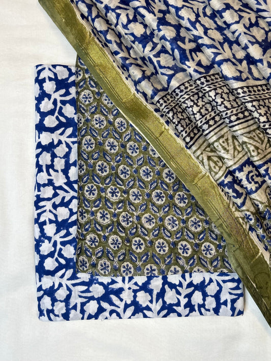 Chanderi Handblock Printed Suit Set