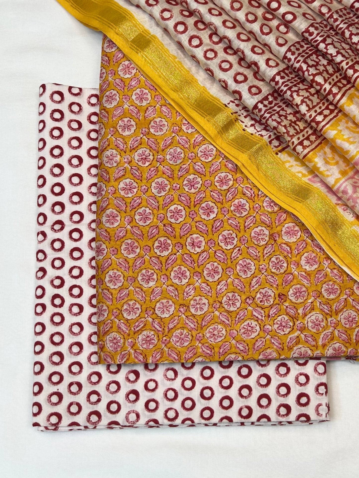 Chanderi Handblock Printed Suit Set