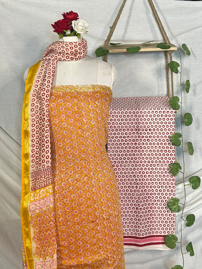 Chanderi Handblock Printed Suit Set