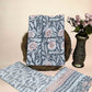 Slate Grey Chiffon Handblock Printed Cotton Suit Set