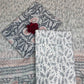 Slate Grey Chiffon Handblock Printed Cotton Suit Set