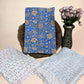 Deep Blue Chiffon Handblock Printed Cotton Suit Set