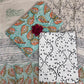 Muted Turquoise Chiffon Handblock Printed Cotton Suit Set