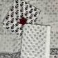White Cotton Dupatta Three- Piece Suits