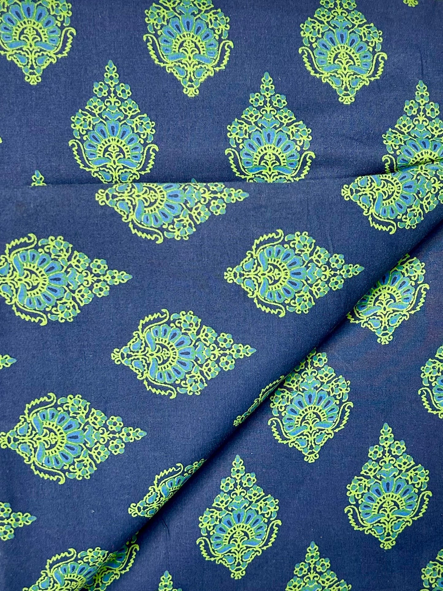Discharge Print Handblock Cotton Fabric