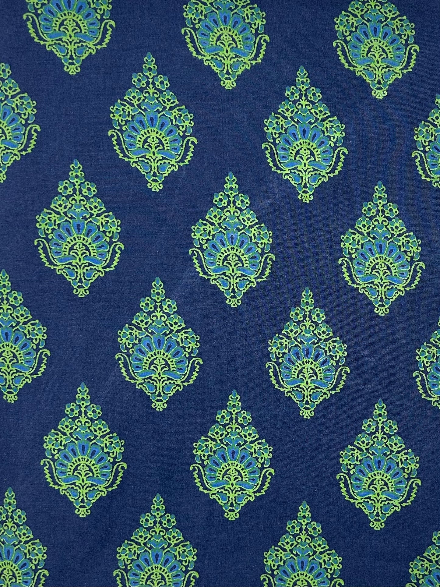 Discharge Print Handblock Cotton Fabric