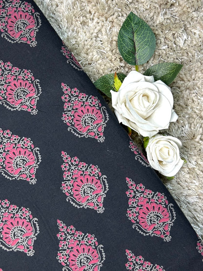 Discharge Print Handblock Cotton Fabric