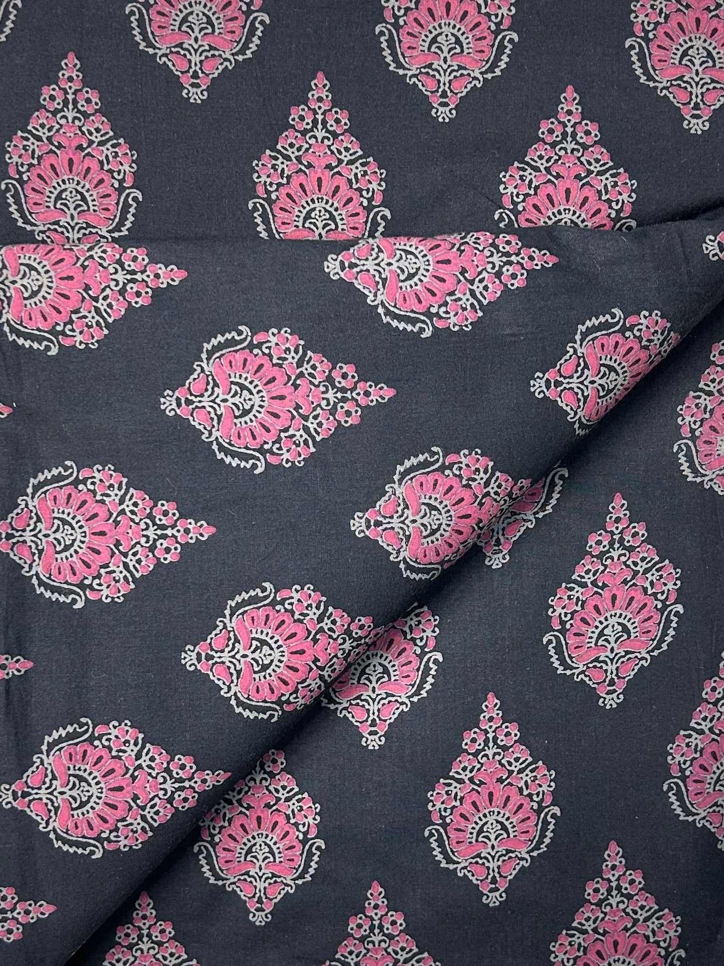 Discharge Print Handblock Cotton Fabric
