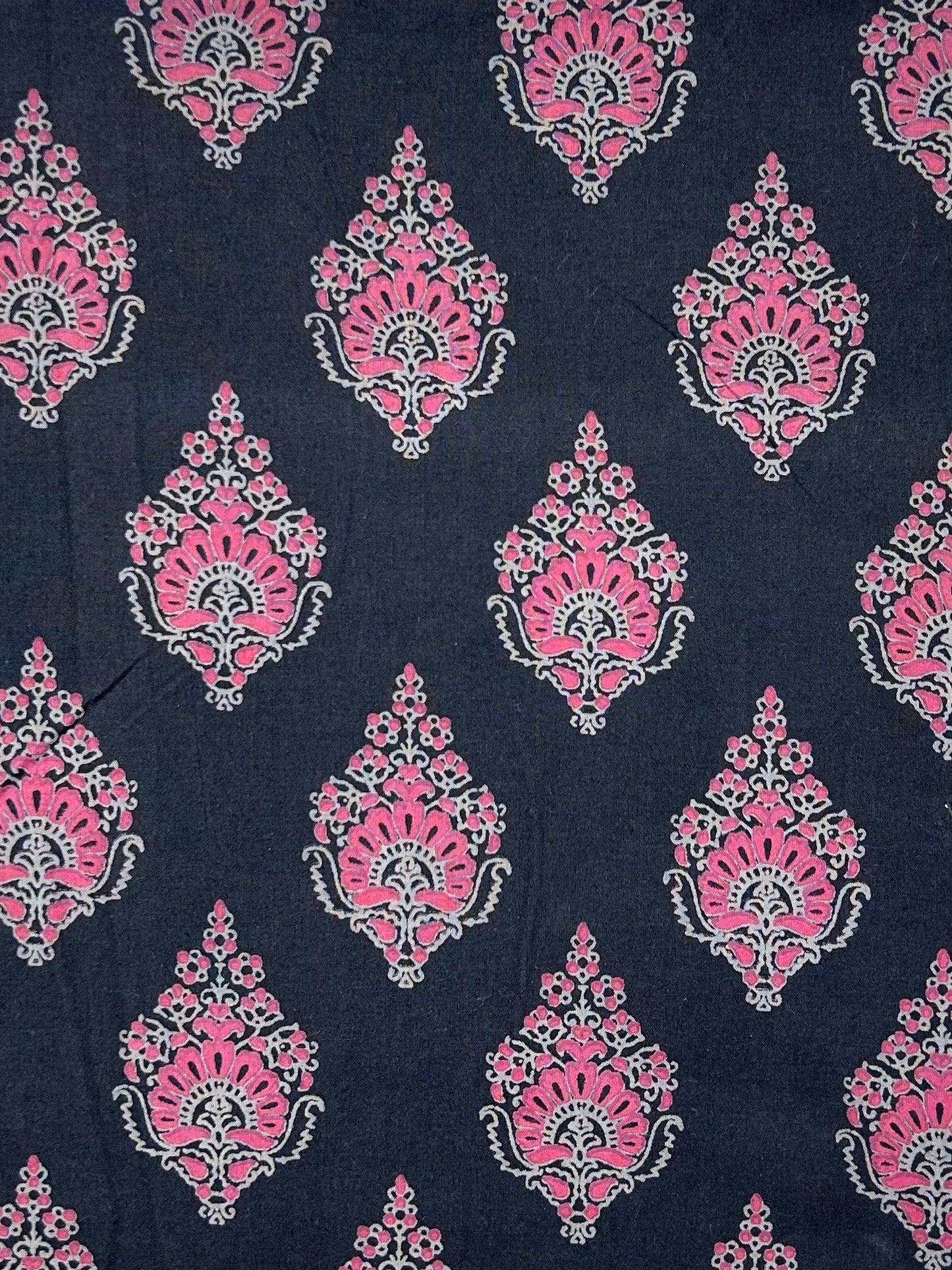 Discharge Print Handblock Cotton Fabric