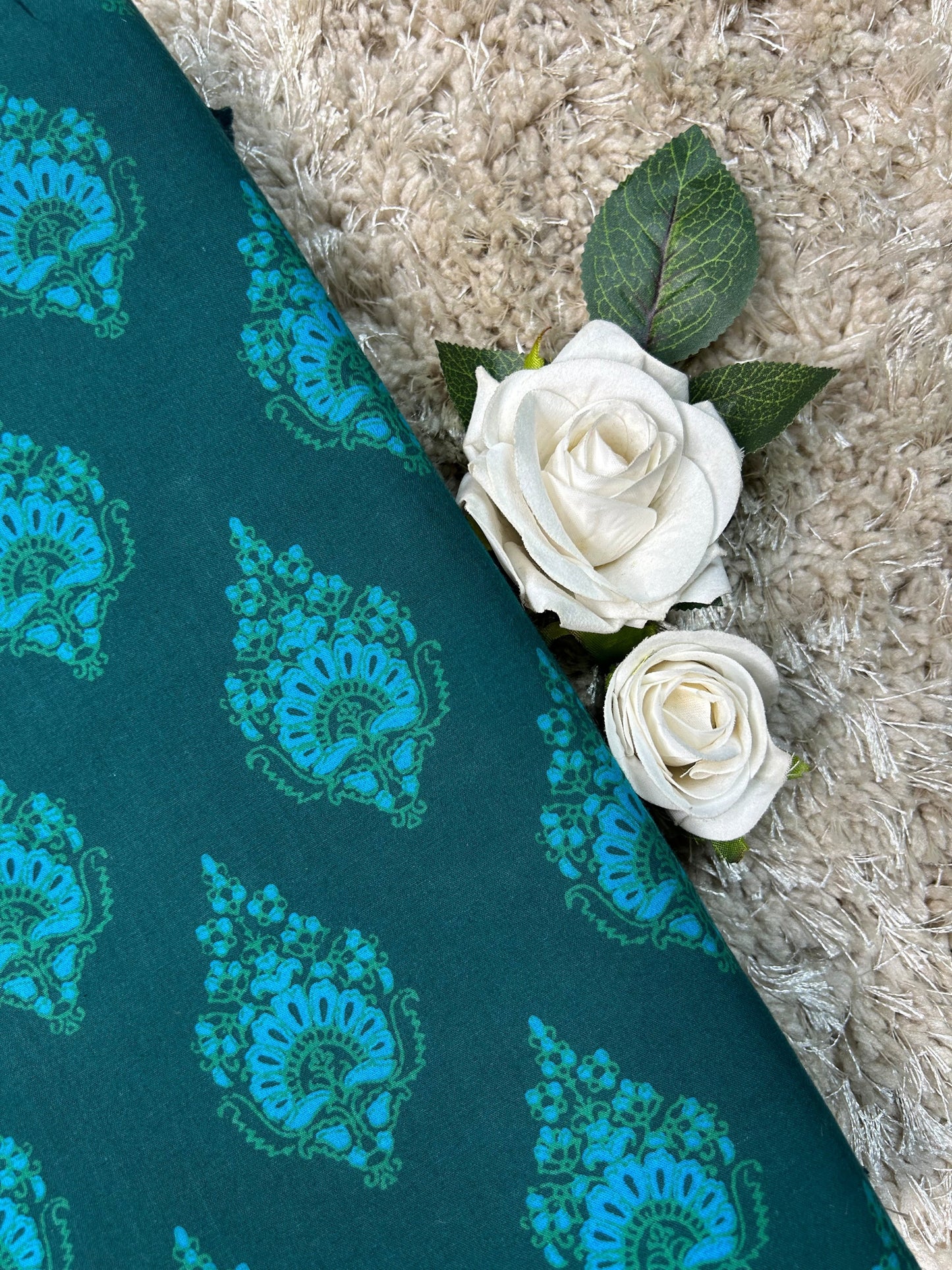Discharge Print Handblock Cotton Fabric