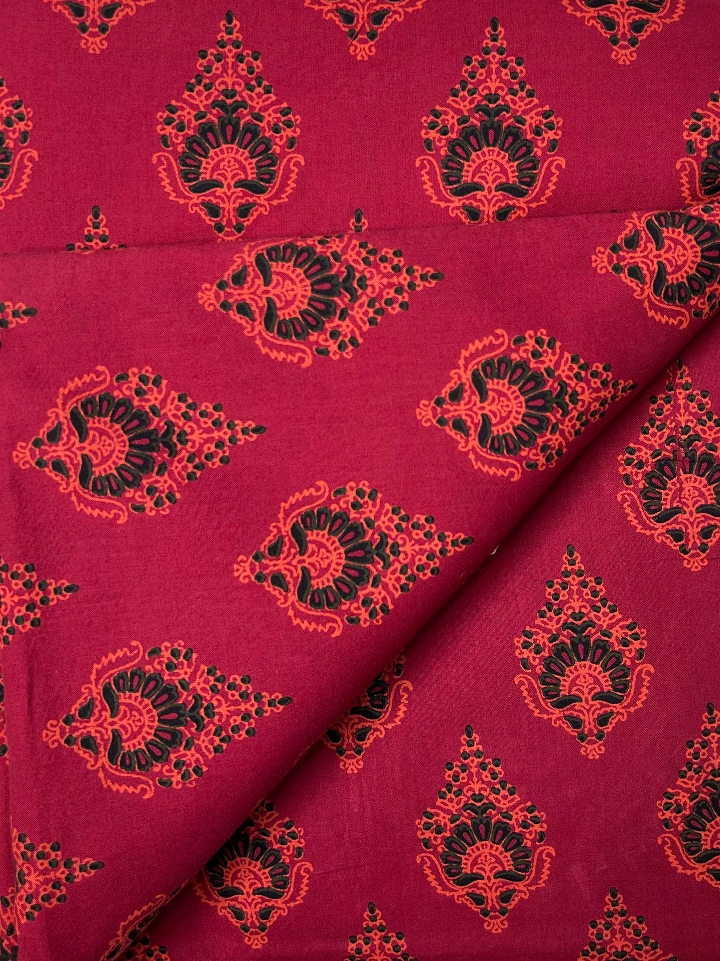 Discharge Print Handblock Cotton Fabric