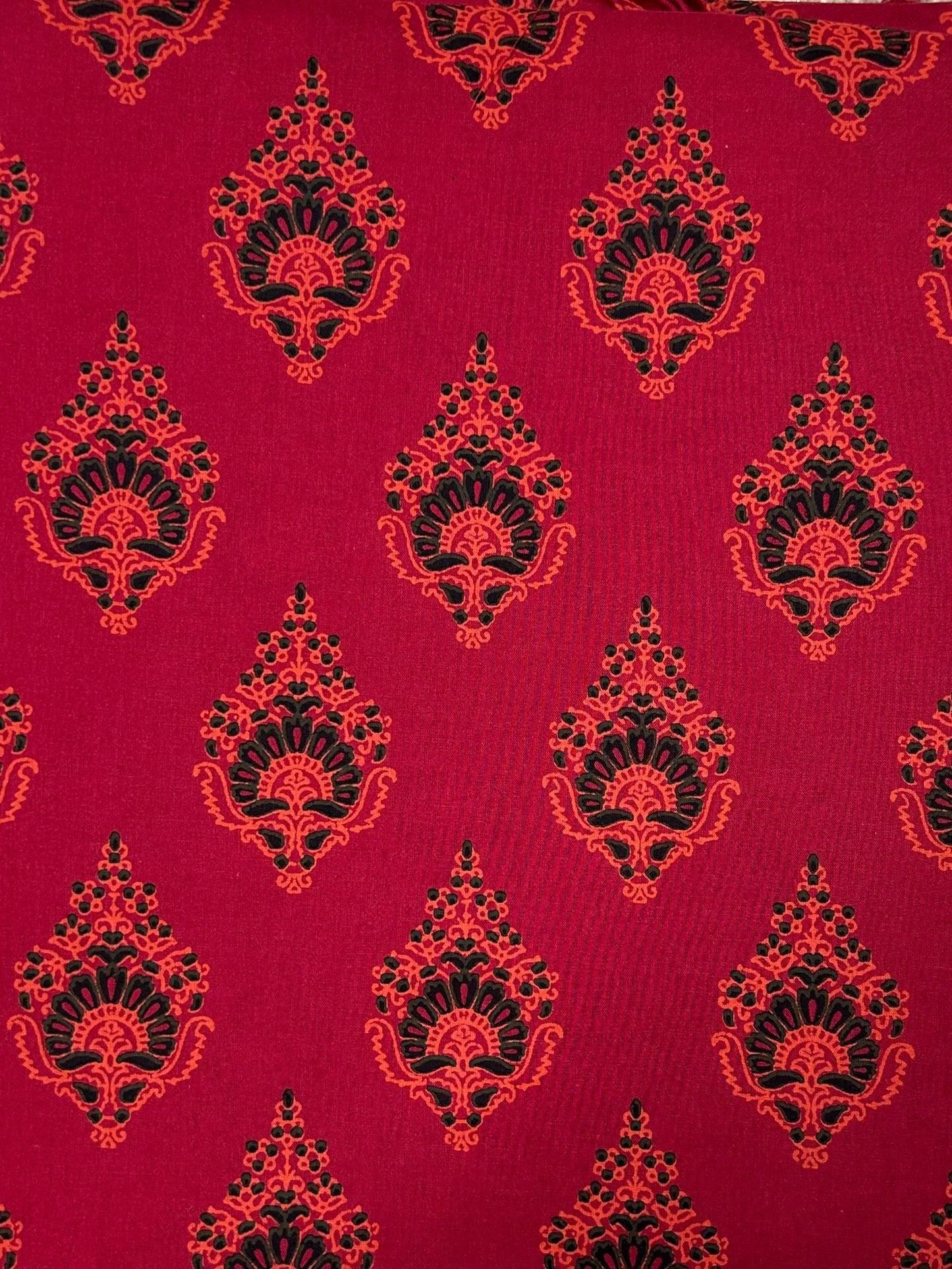 Discharge Print Handblock Cotton Fabric