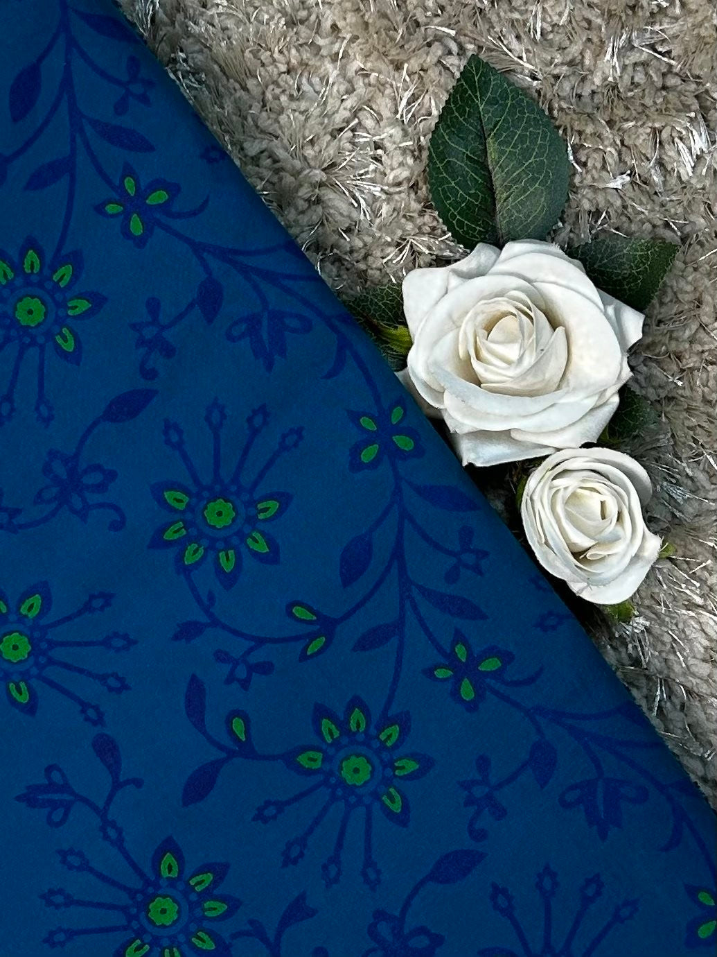 Discharge Print Handblock Cotton Fabric