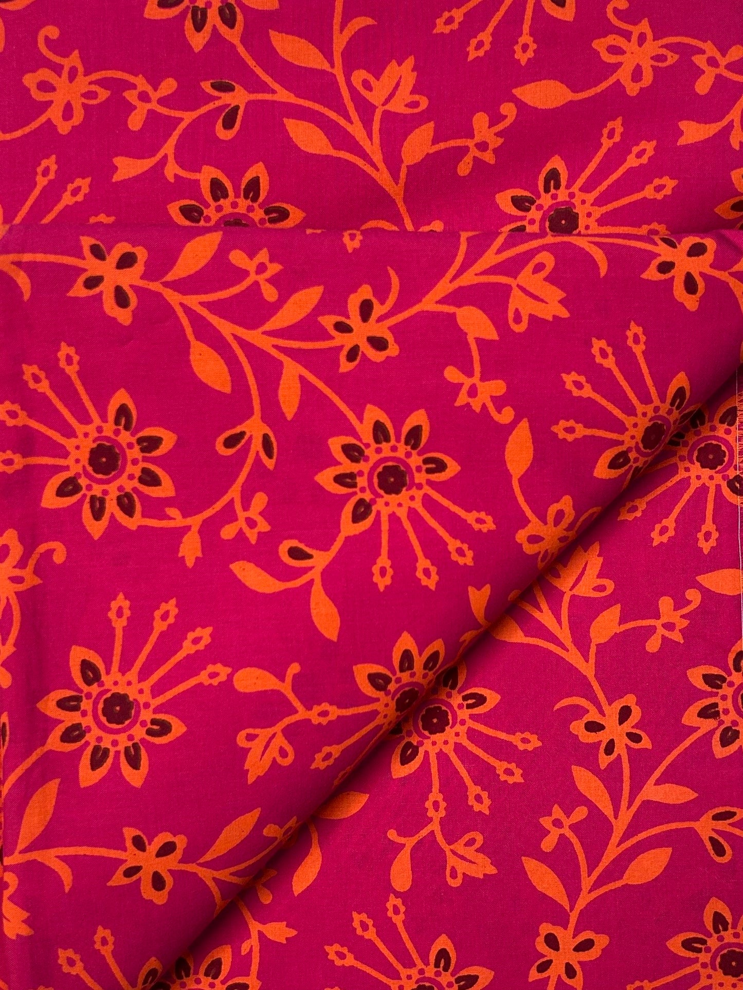 Discharge Print Handblock Cotton Fabric
