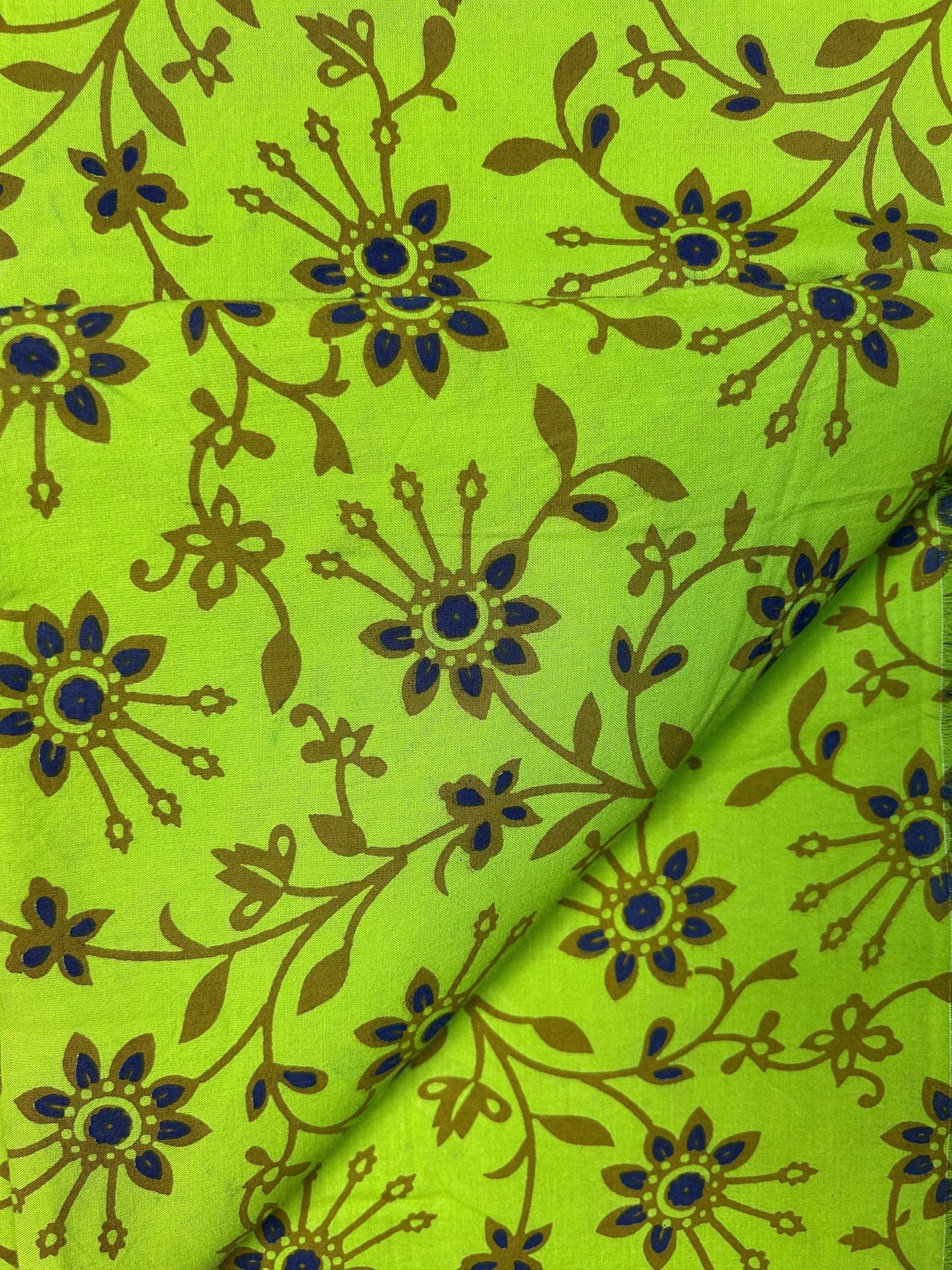 Discharge Print Handblock Cotton Fabric