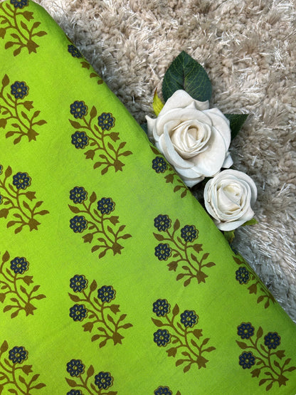 Discharge Print Handblock Cotton Fabric
