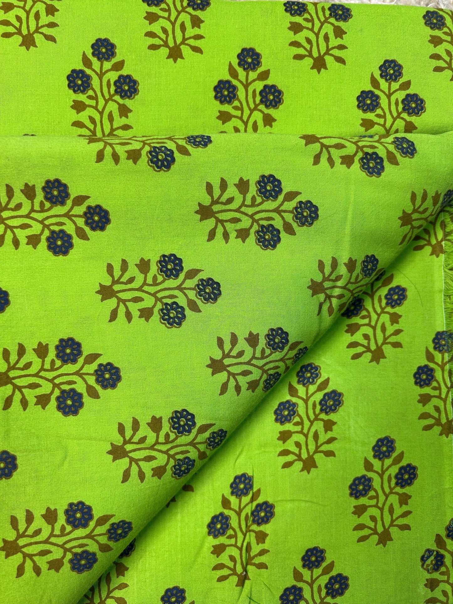 Discharge Print Handblock Cotton Fabric