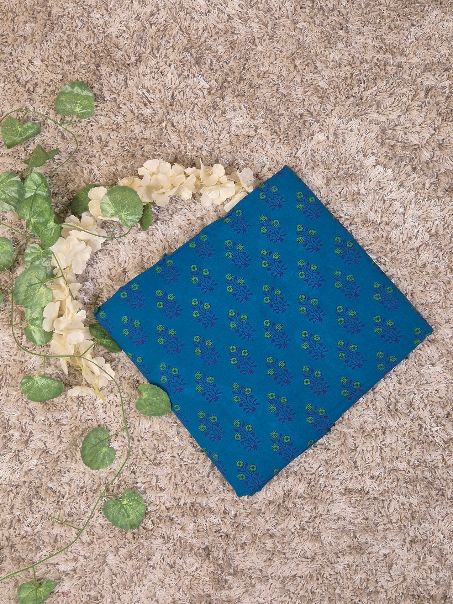 Discharge Print Handblock Cotton Fabric