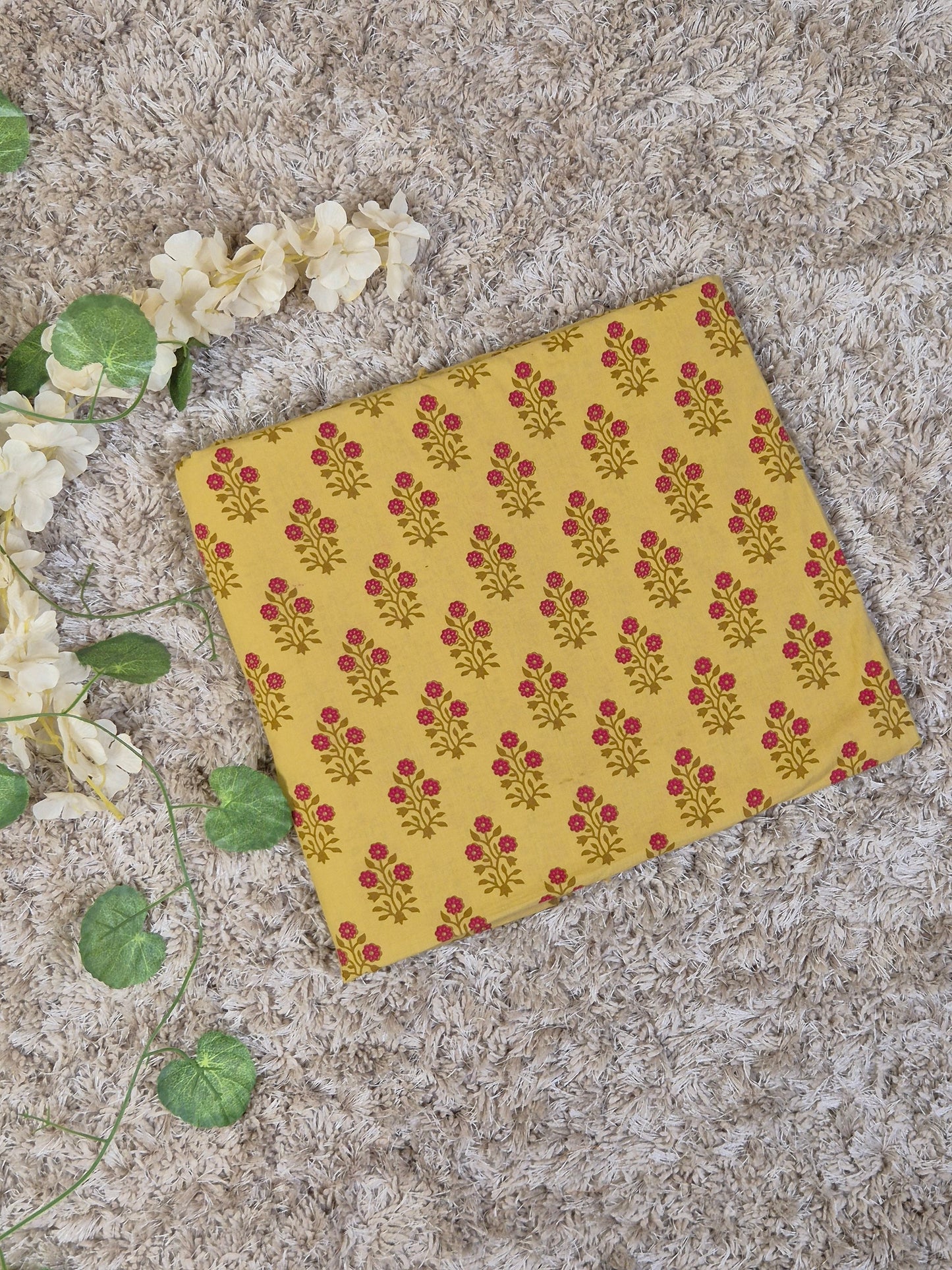 Discharge Print Handblock Cotton Fabric