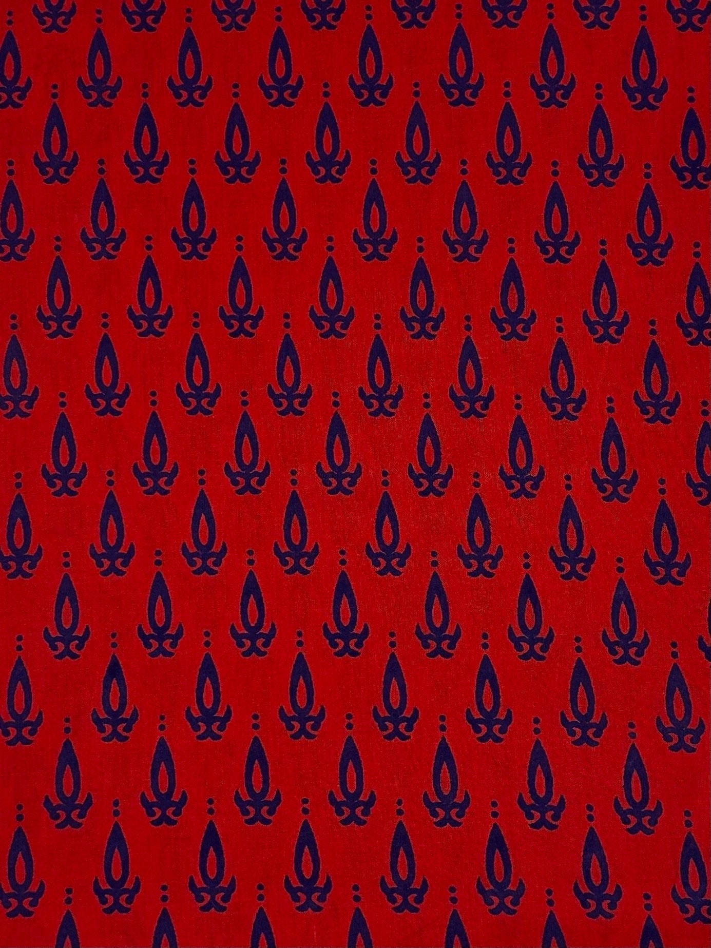 Discharge Print Handblock Cotton Fabric