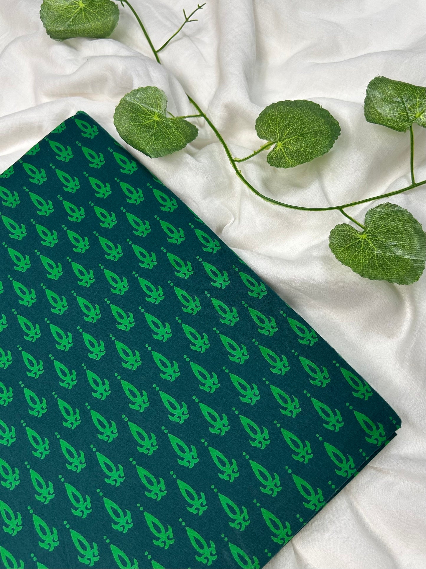 Discharge Print Handblock Cotton Fabric