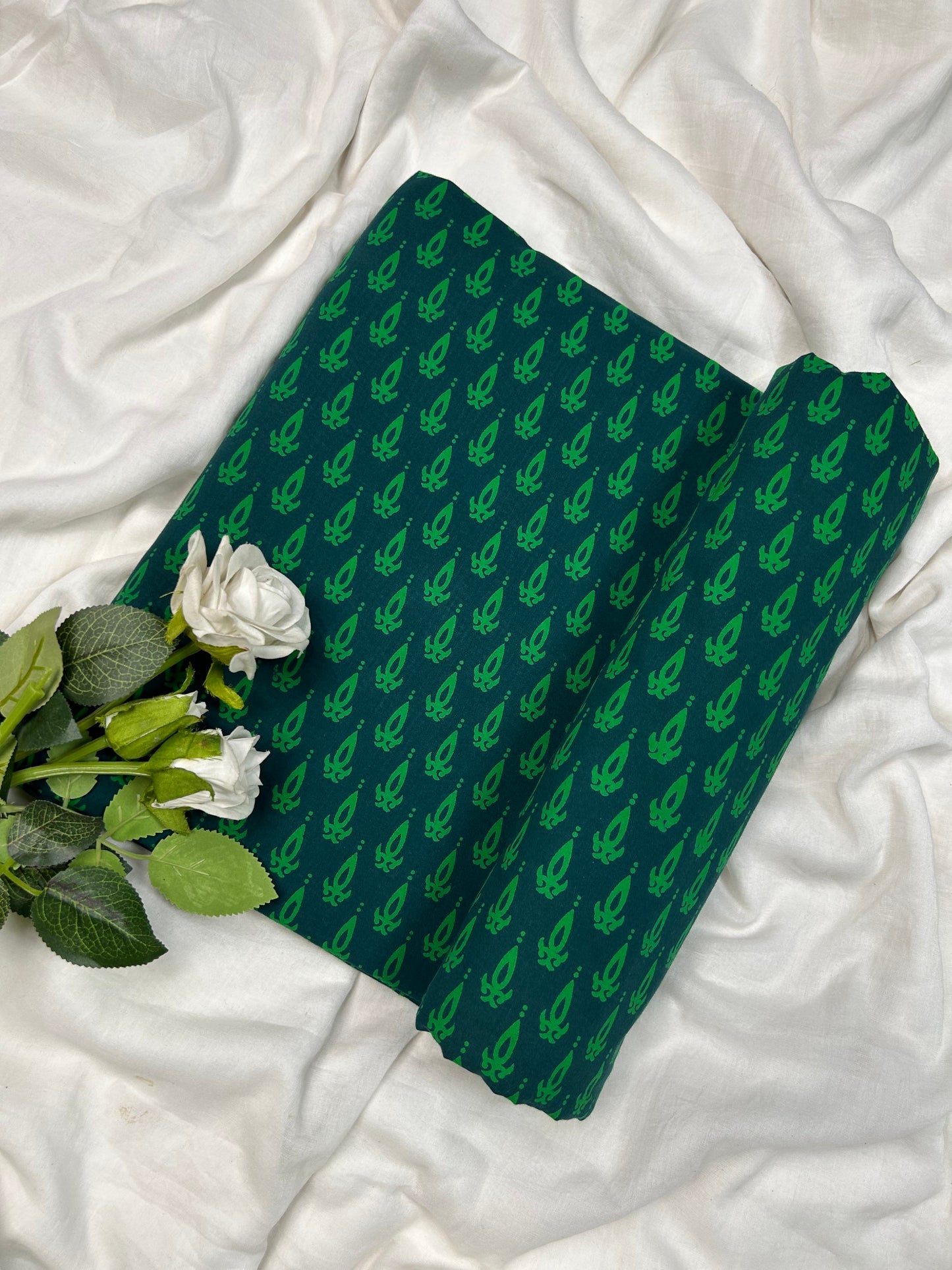 Discharge Print Handblock Cotton Fabric