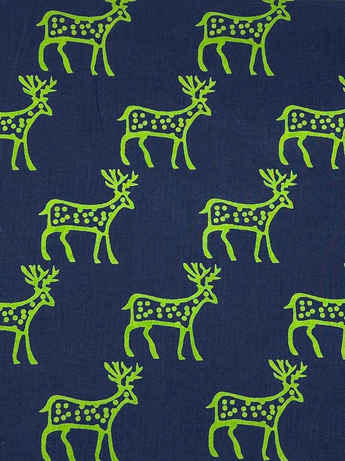 Discharge Print Handblock Cotton Fabric