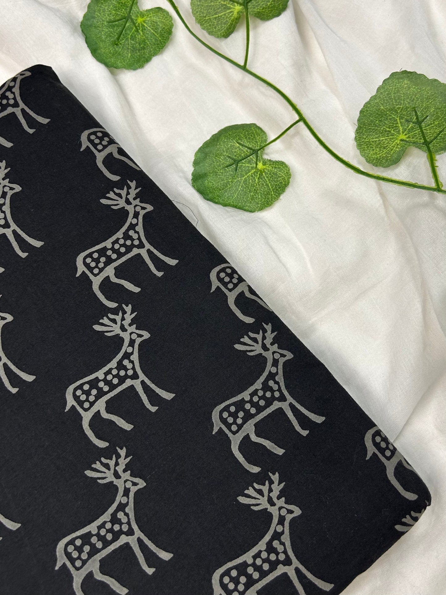 Discharge Print Handblock Cotton Fabric