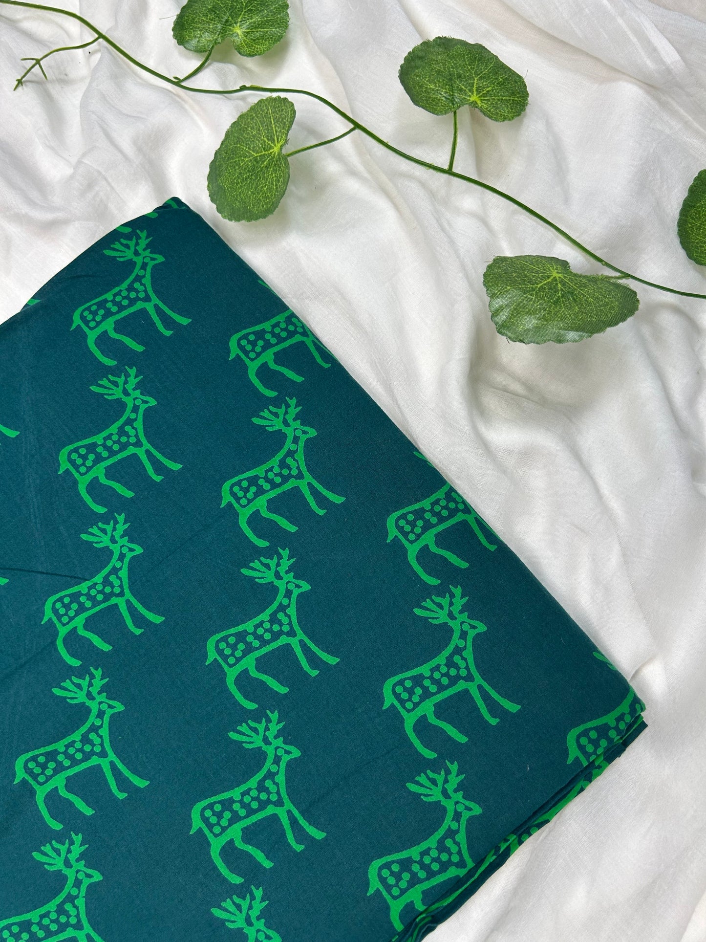 Discharge Print Handblock Cotton Fabric