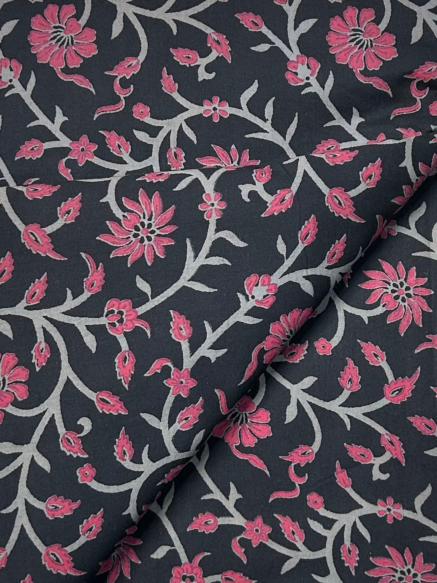 Discharge Print Handblock Cotton Fabric
