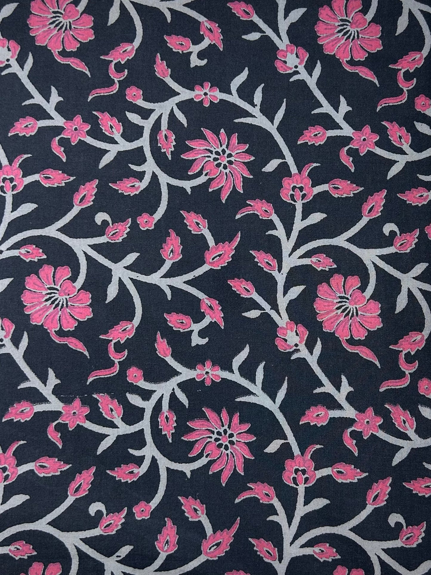 Discharge Print Handblock Cotton Fabric