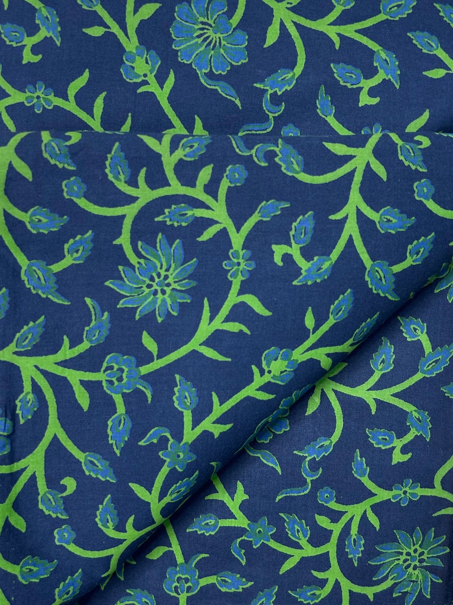 Discharge Print Handblock Cotton Fabric