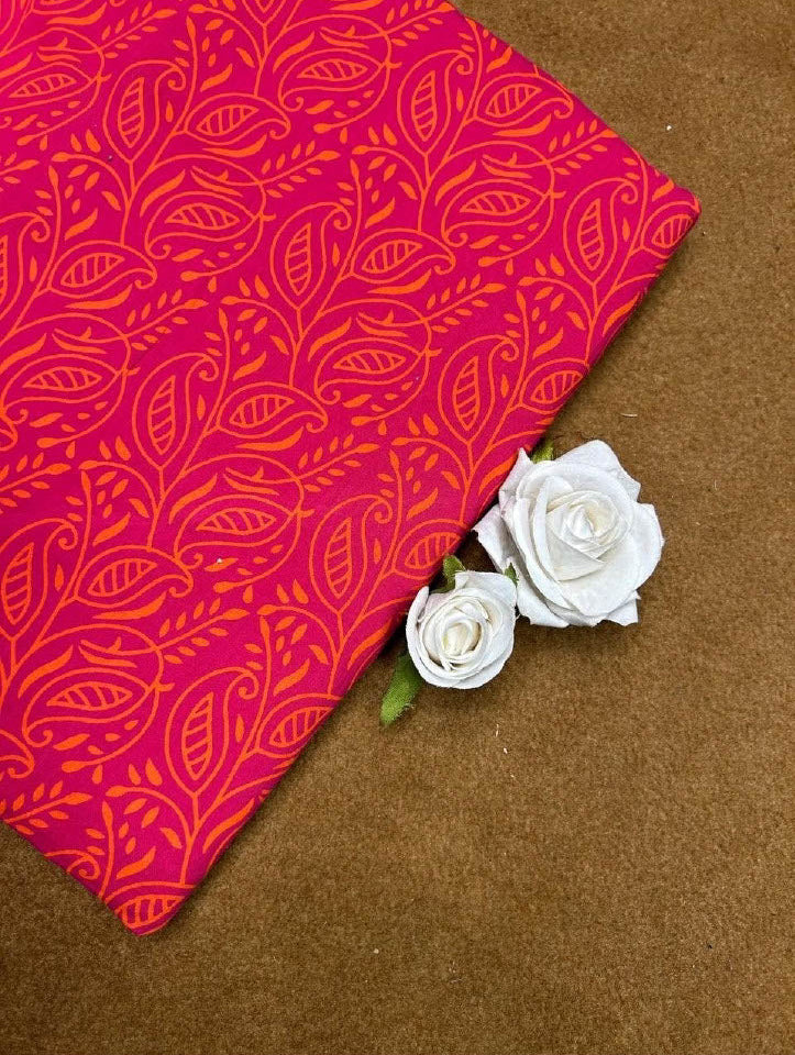 Discharge Print Cotton Fabric Pink 