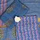 Navy Blue Full Kota Handblock Printed Cotton Suit Set