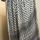 Handblock Printed Linen Saree Black 