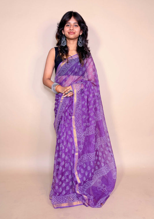 Royal Purple Kota Print Fabric
