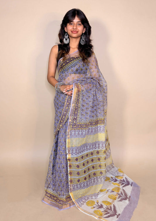 Lavender Kota Print Fabric