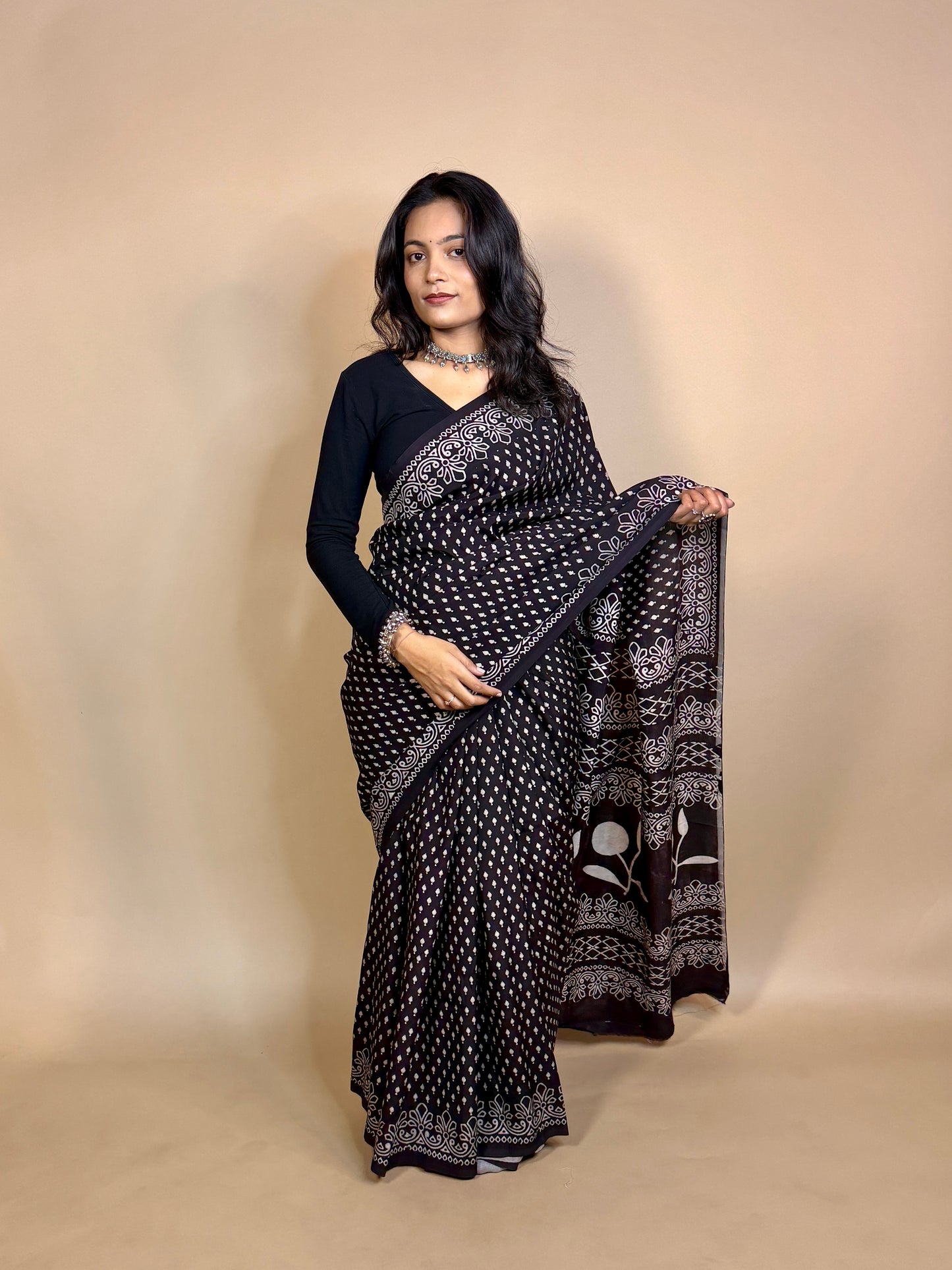 Assam Silk Handblock Printed Saree
