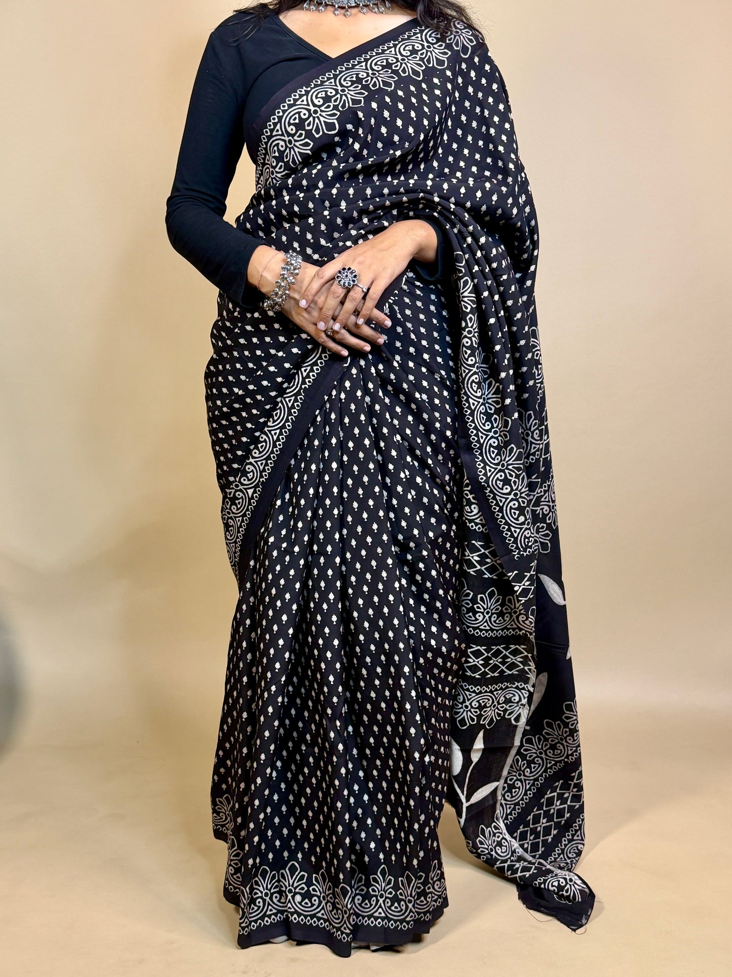 Assam Silk Handblock Printed Saree