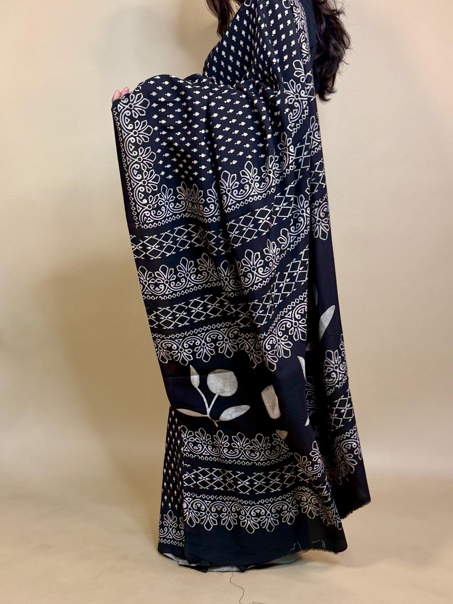 Assam Silk Handblock Printed Saree