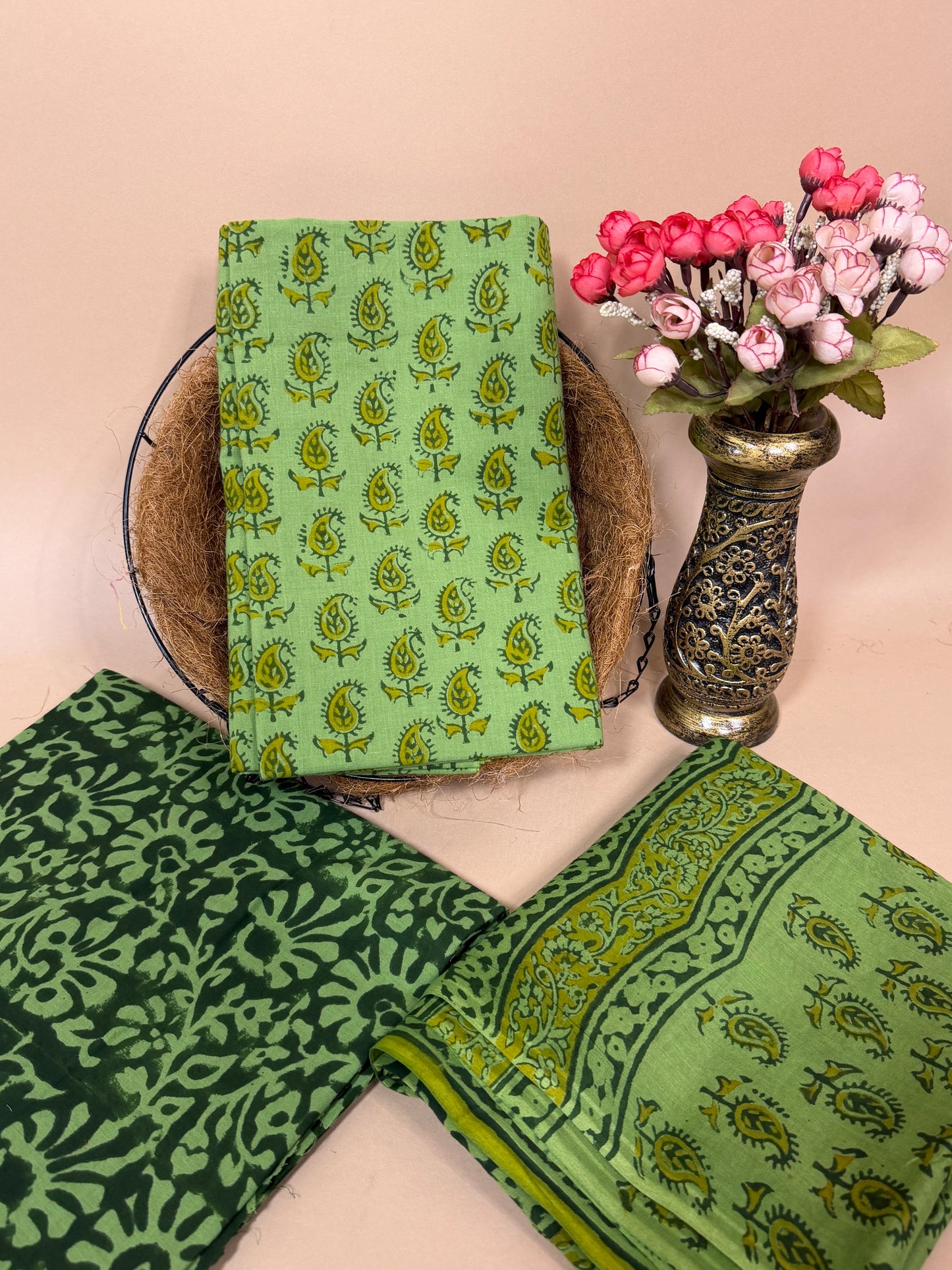 Burnt Orange Banjara Print Cotton Suit Set