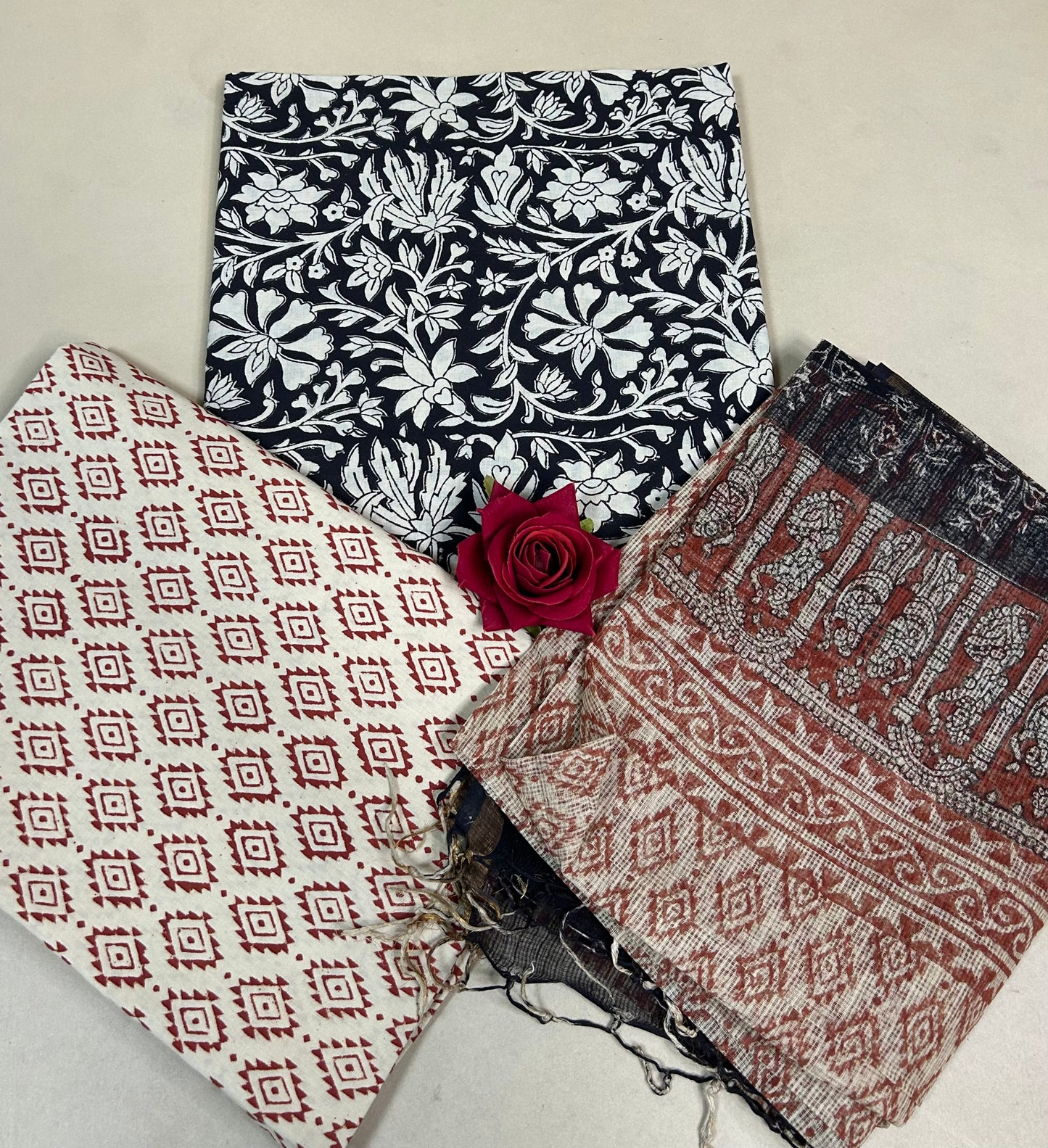 Kota Handblock Printed Cotton Suit Set