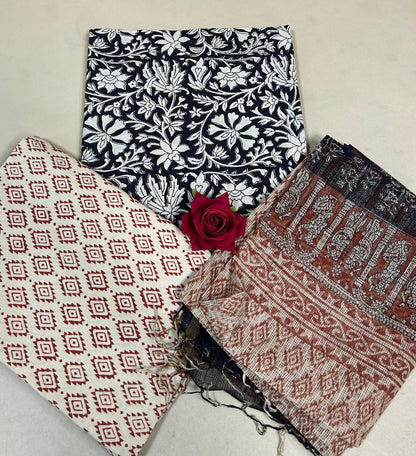 Kota Handblock Printed Cotton Suit Set